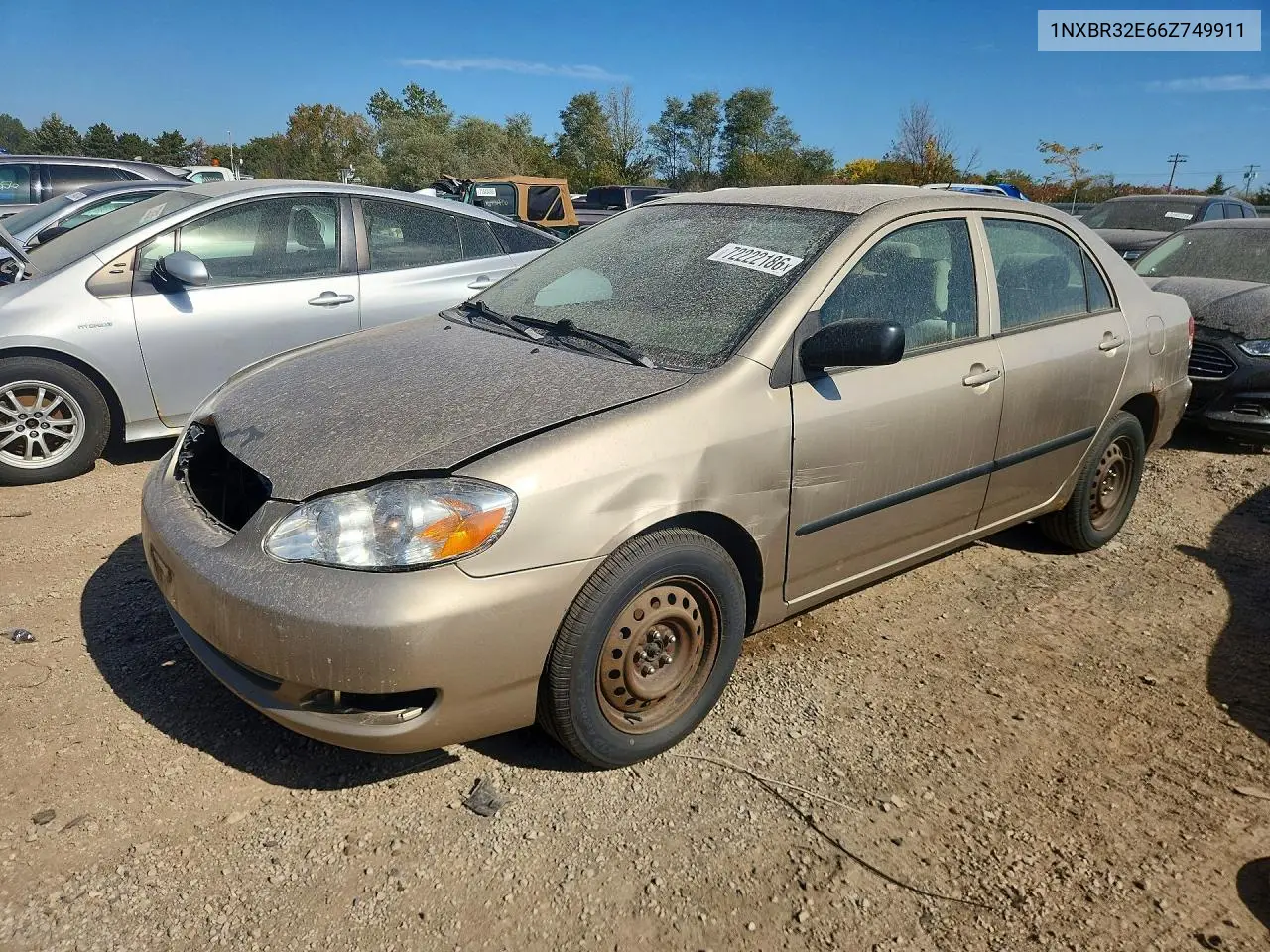 TOYOTA COROLLA 2006, VIN 1NXBR32E66Z749911