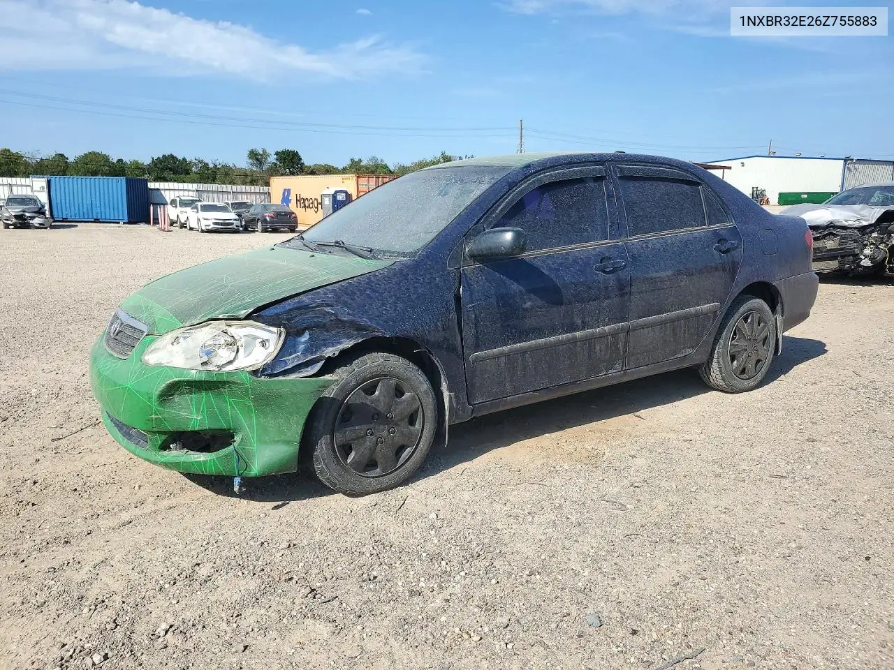 TOYOTA COROLLA 2006, VIN 1NXBR32E26Z755883