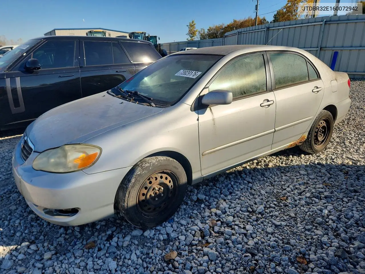 TOYOTA COROLLA 2006, VIN JTDBR32E160072942