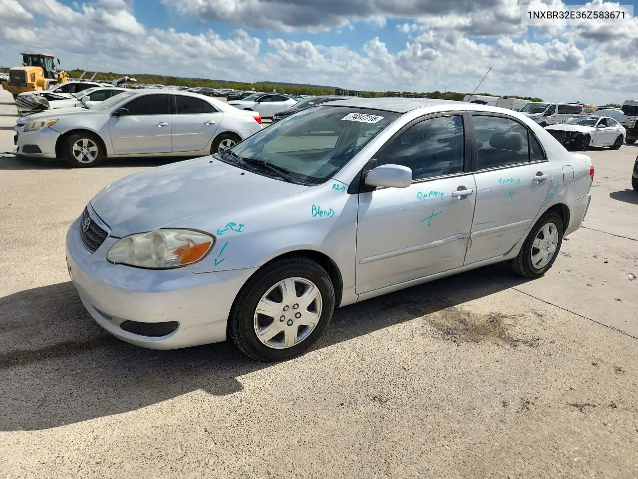 TOYOTA COROLLA 2006, VIN 1NXBR32E36Z583671