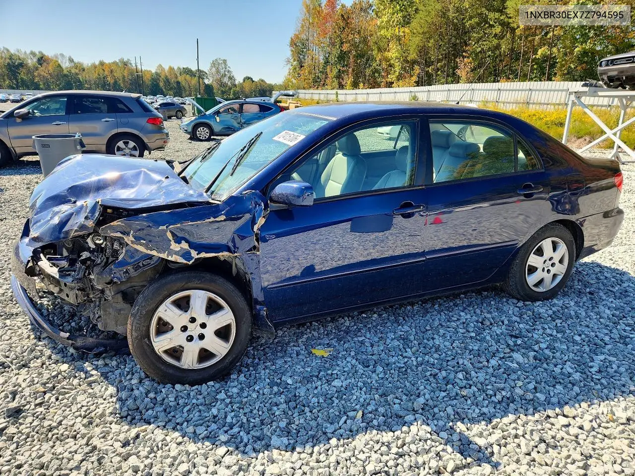 TOYOTA COROLLA 2007, VIN 1NXBR30EX7Z794595