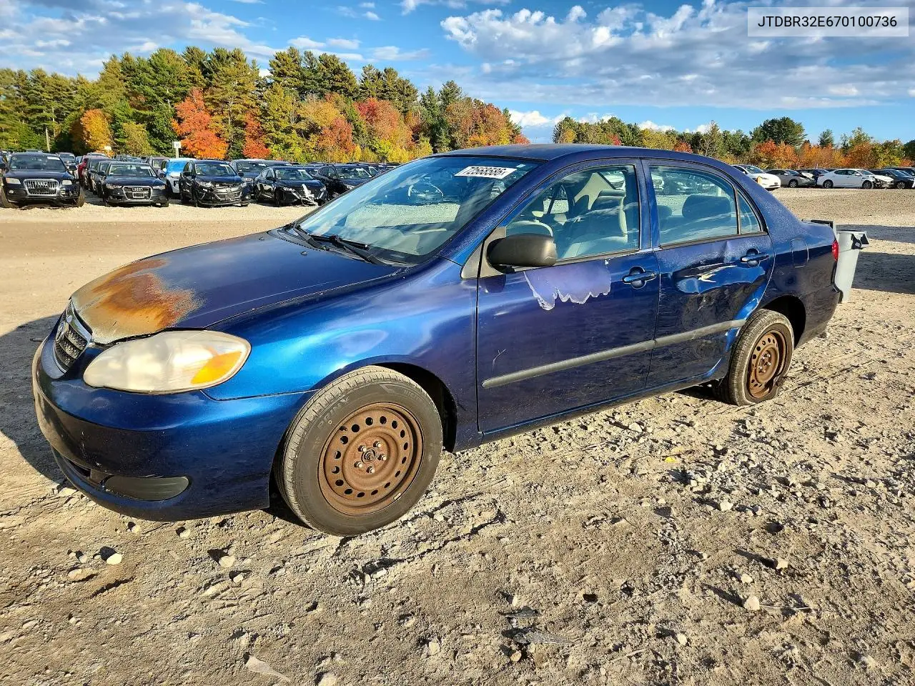 TOYOTA COROLLA 2007, VIN JTDBR32E670100736