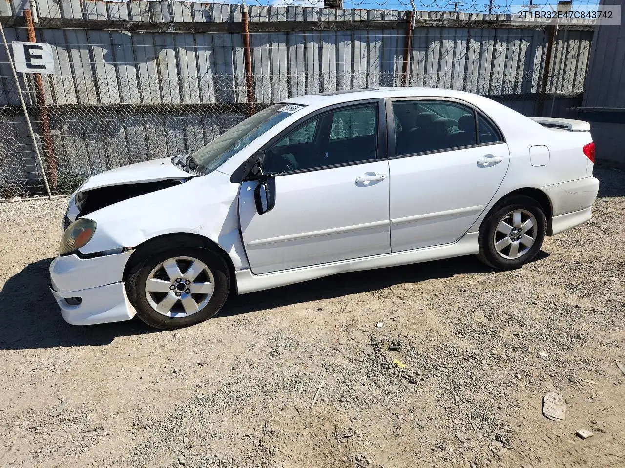 TOYOTA COROLLA 2007, VIN 2T1BR32E47C843742