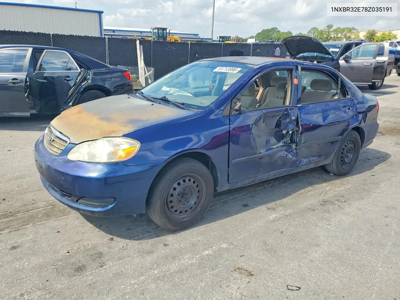 TOYOTA COROLLA 2008, VIN 1NXBR32E78Z035191