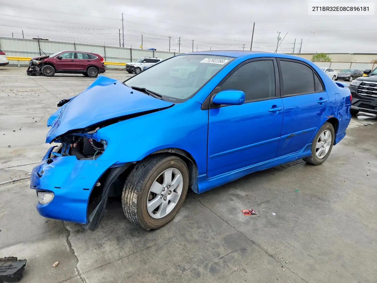 TOYOTA COROLLA 2008, VIN 2T1BR32E08C896181