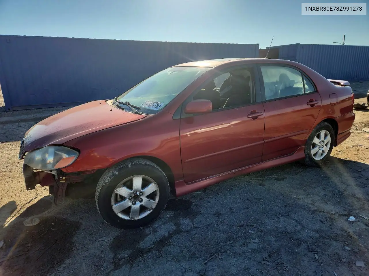 TOYOTA COROLLA 2008, VIN 1NXBR30E78Z991273
