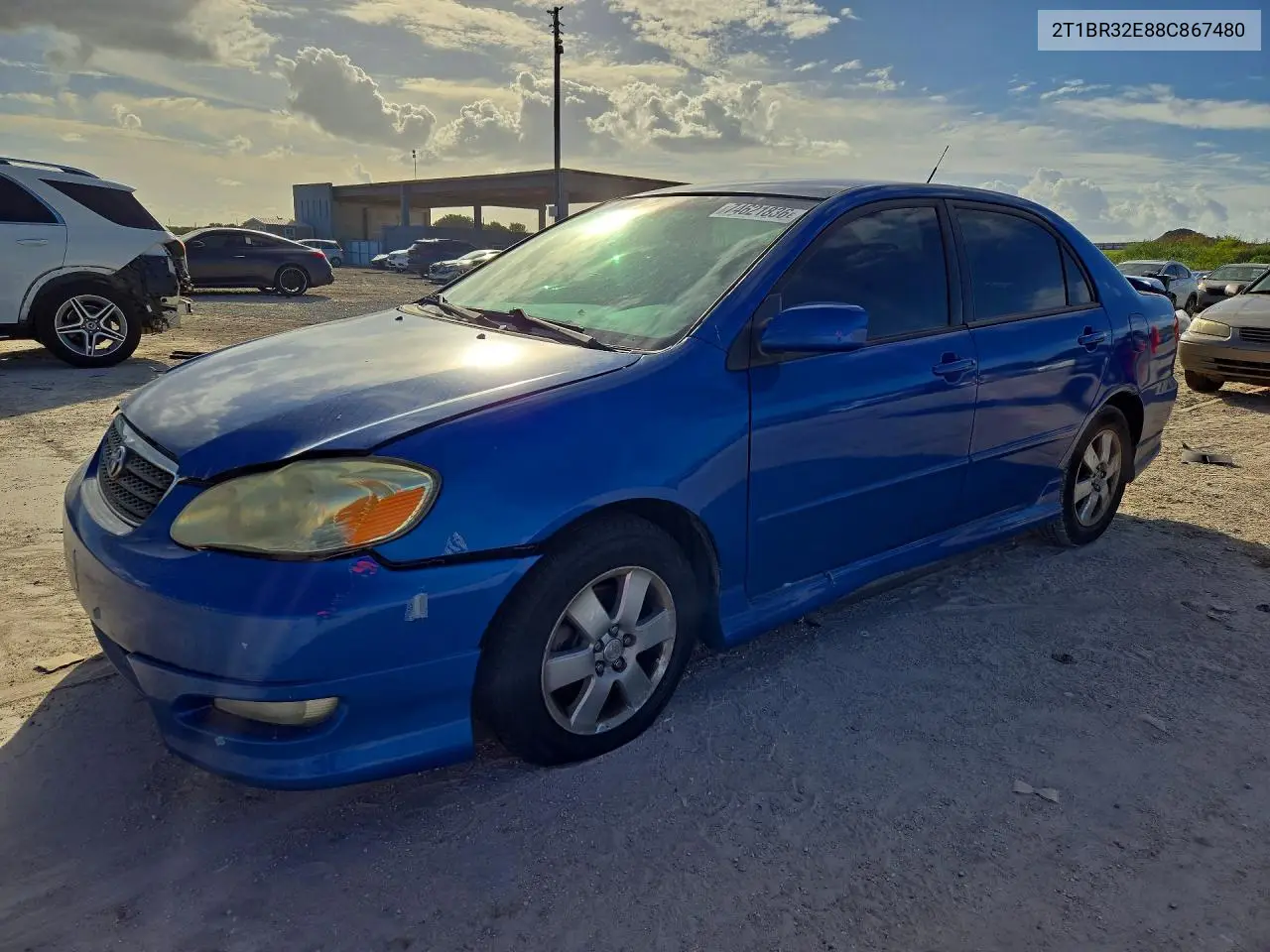TOYOTA COROLLA 2008, VIN 2T1BR32E88C867480