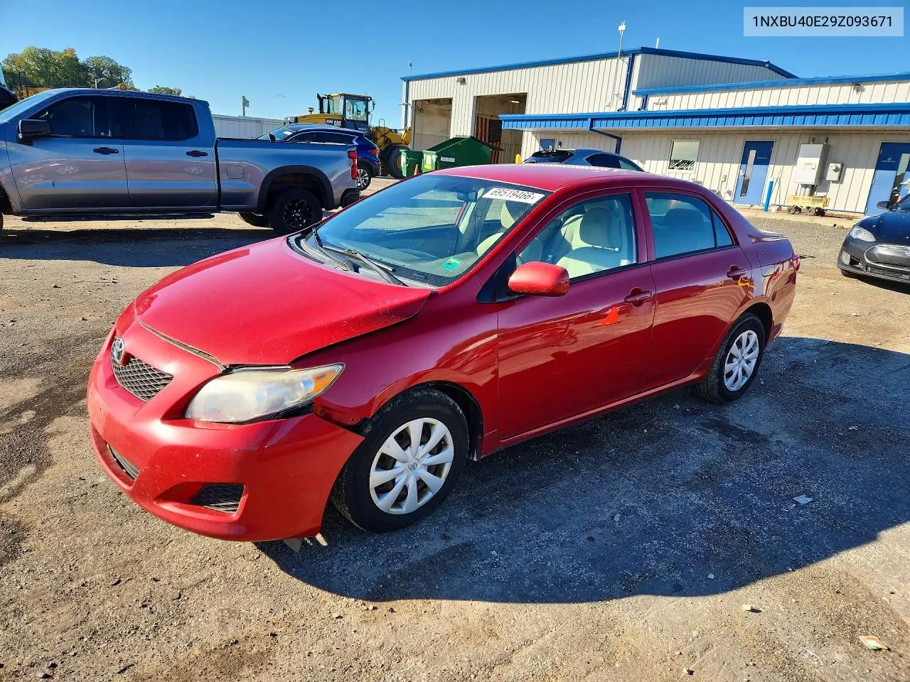 TOYOTA COROLLA 2009, VIN 1NXBU40E29Z093671