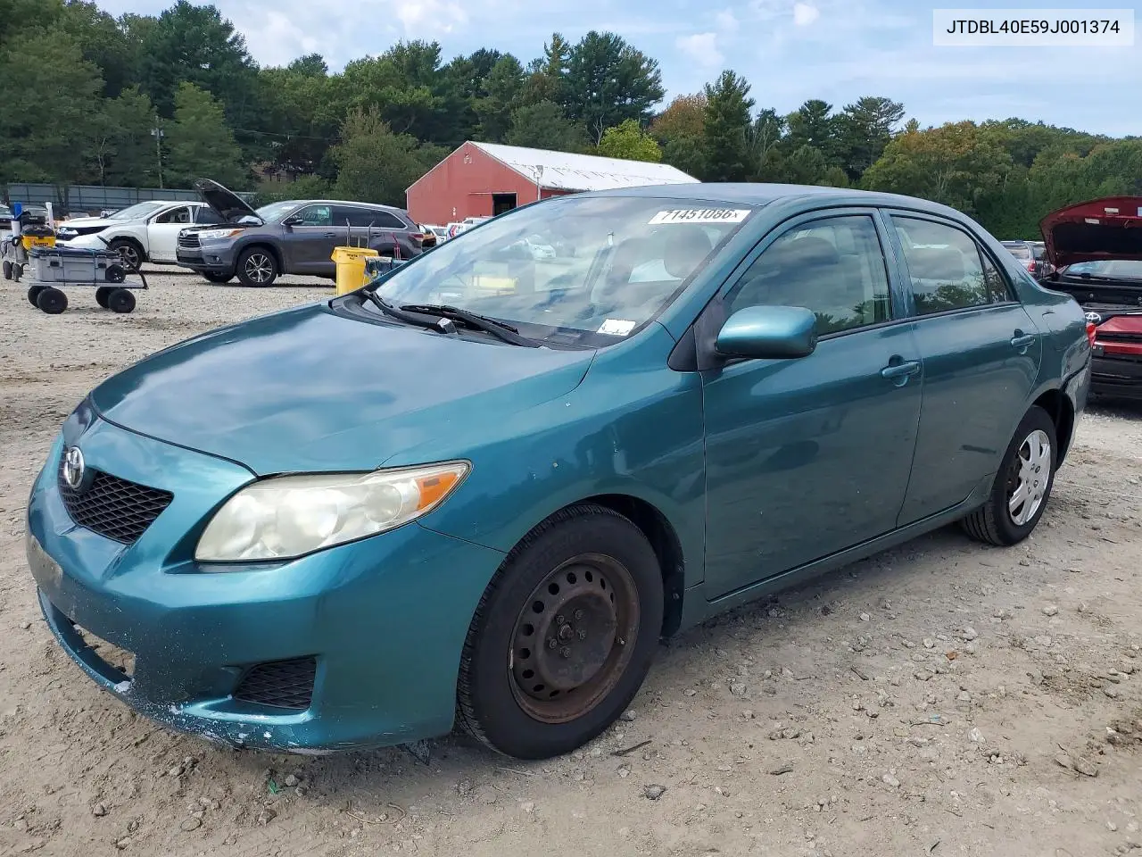 TOYOTA COROLLA 2009, VIN JTDBL40E59J001374