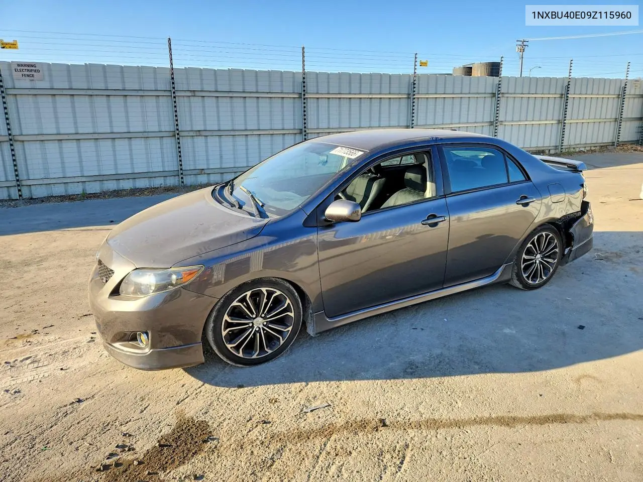 TOYOTA COROLLA 2009, VIN 1NXBU40E09Z115960