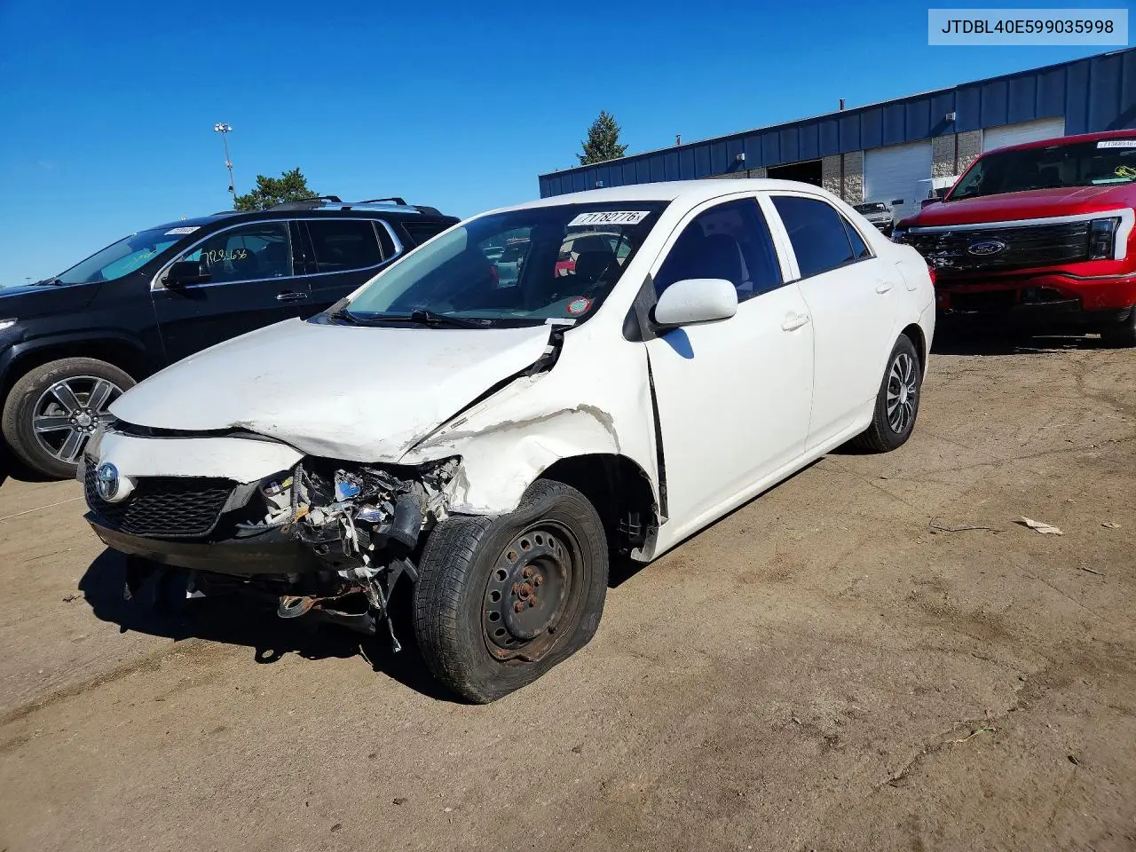 TOYOTA COROLLA 2009, VIN JTDBL40E599035998