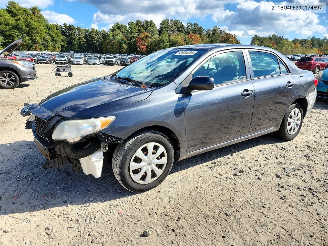 TOYOTA COROLLA 2009, VIN 2T1BU40E39C174597