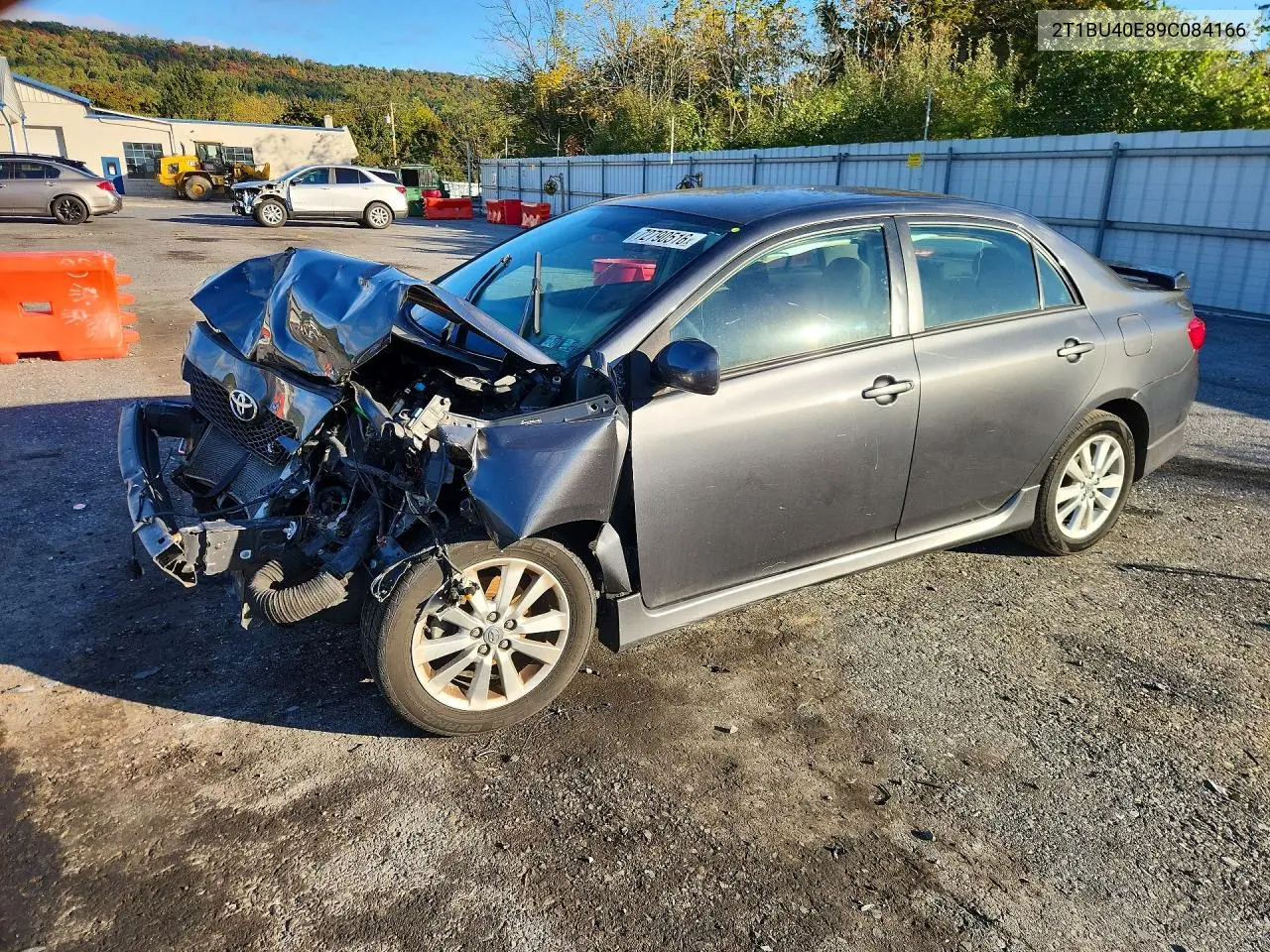 TOYOTA COROLLA 2009, VIN 2T1BU40E89C084166