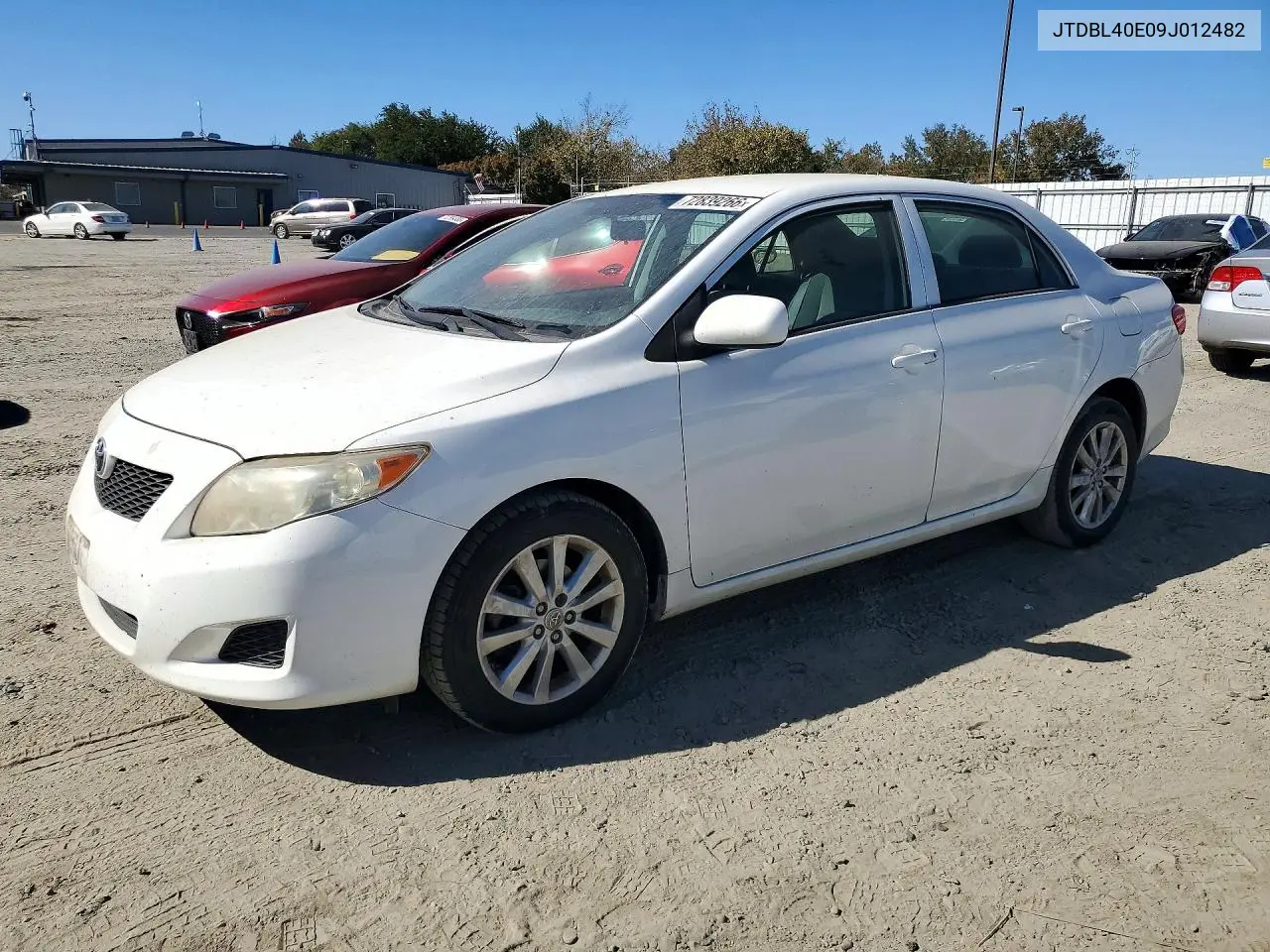 TOYOTA COROLLA 2009, VIN JTDBL40E09J012482
