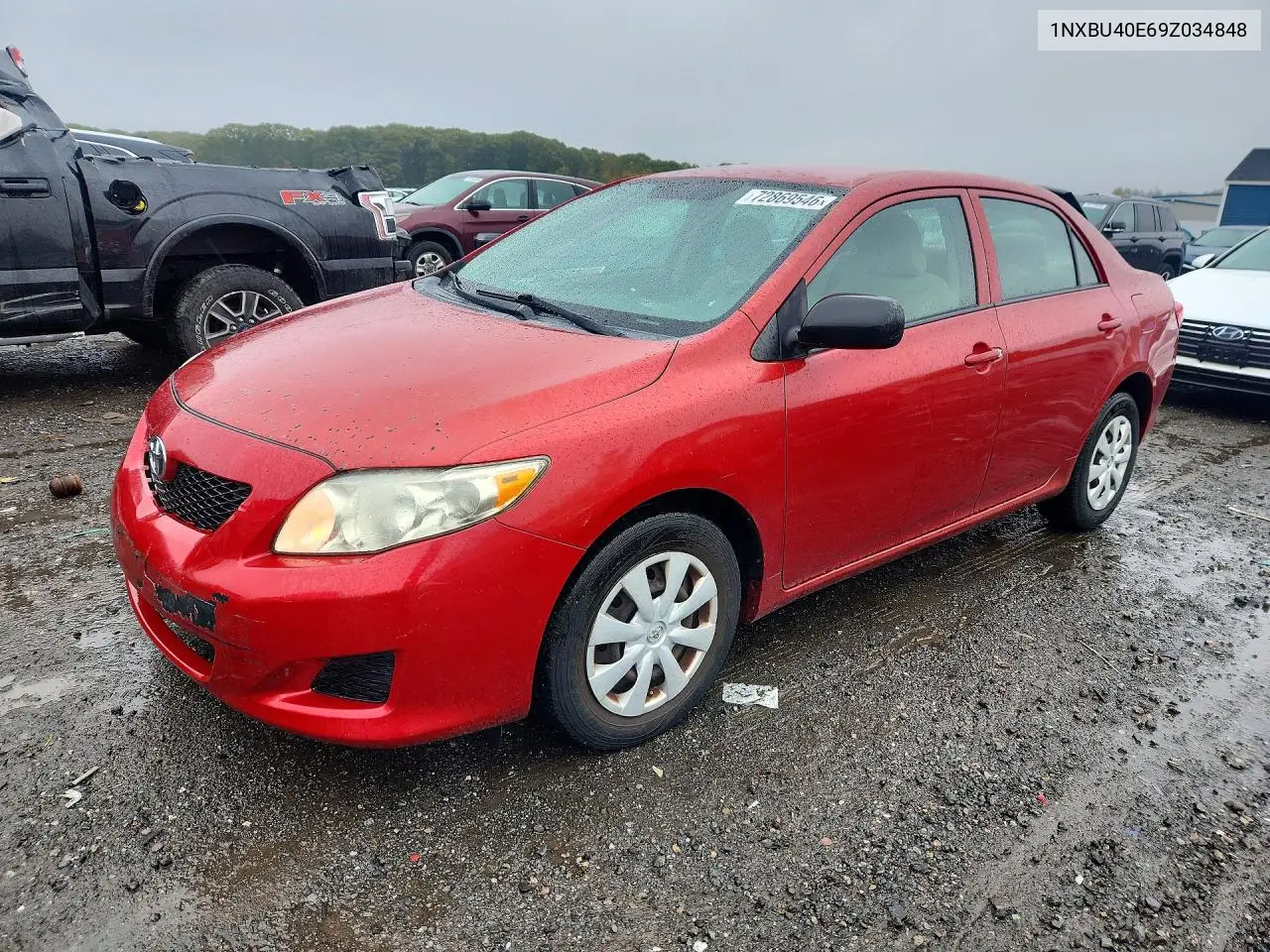 TOYOTA COROLLA 2009, VIN 1NXBU40E69Z034848