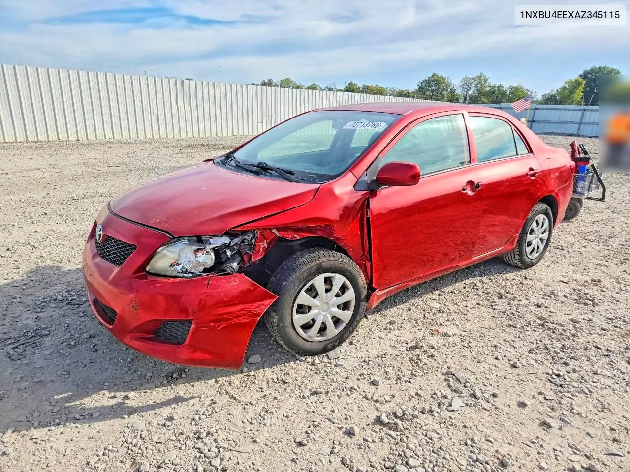 TOYOTA COROLLA 2010, VIN 1NXBU4EEXAZ345115