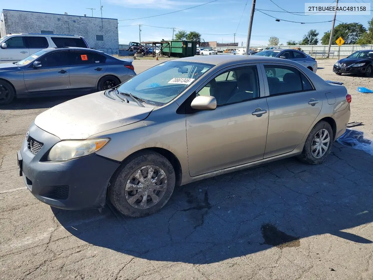 TOYOTA COROLLA 2010, VIN 2T1BU4EE4AC481158