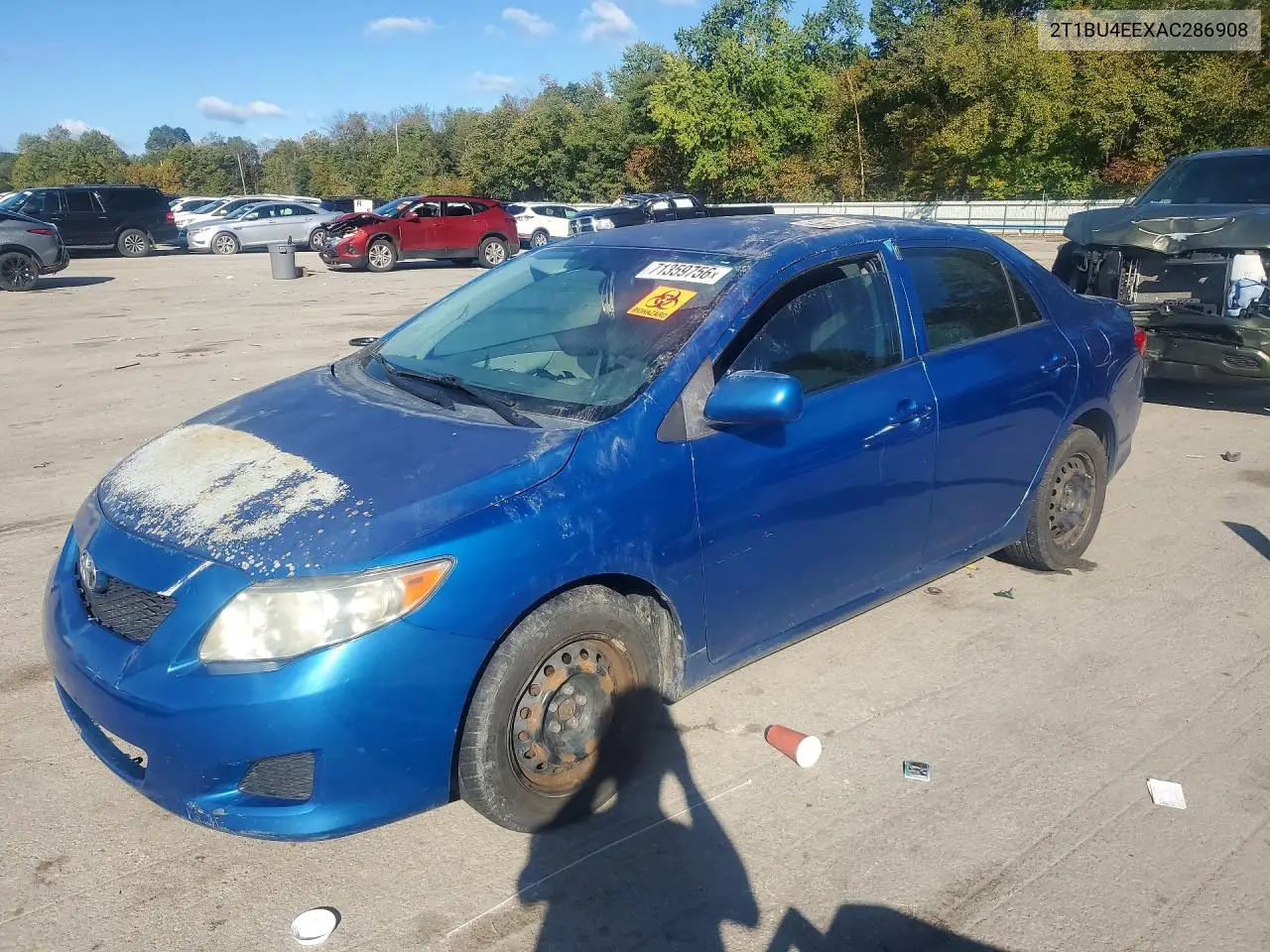 TOYOTA COROLLA 2010, VIN 2T1BU4EEXAC286908