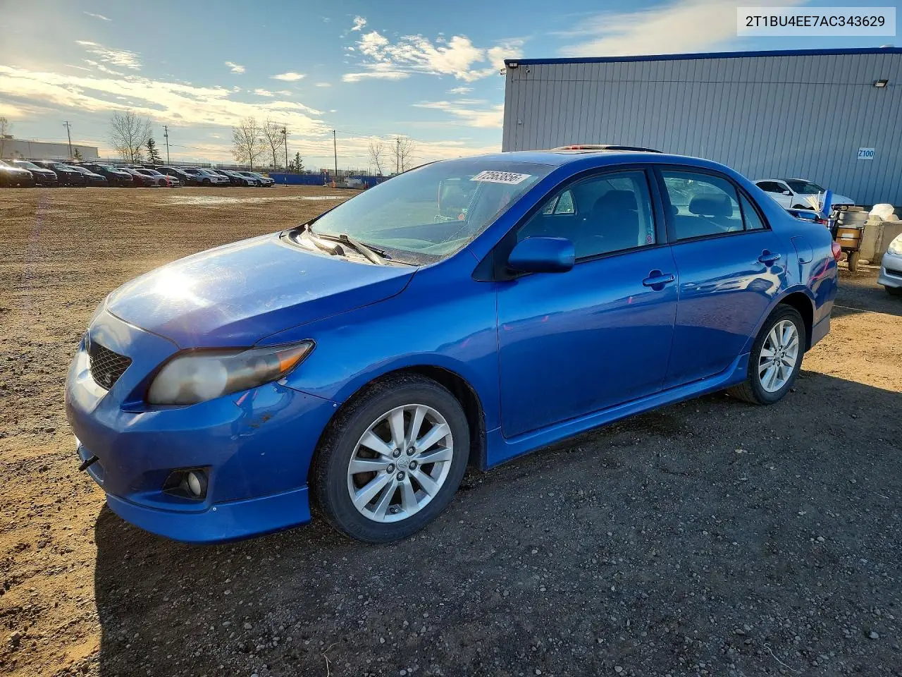 TOYOTA COROLLA 2010, VIN 2T1BU4EE7AC343629