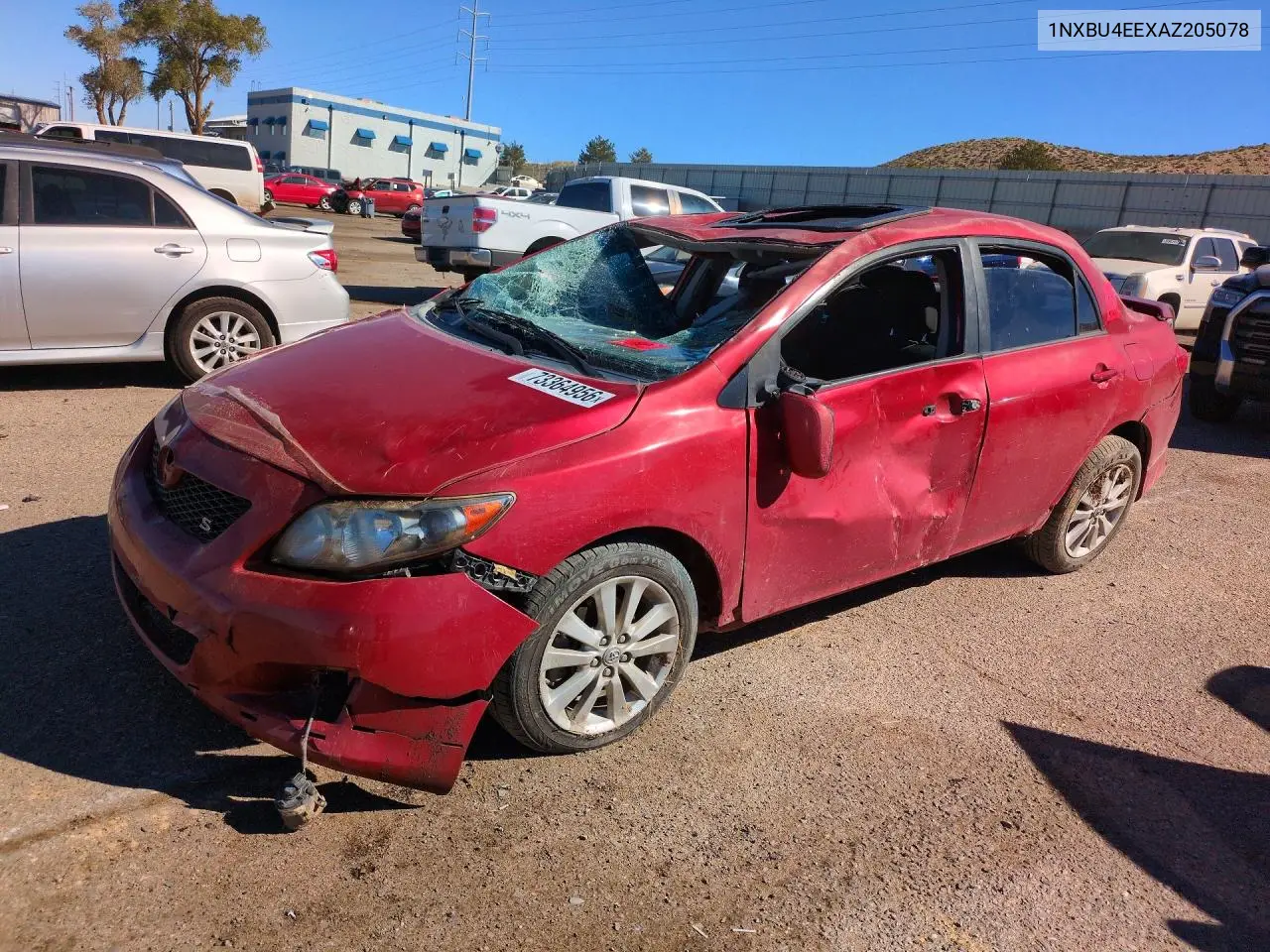TOYOTA COROLLA 2010, VIN 1NXBU4EEXAZ205078