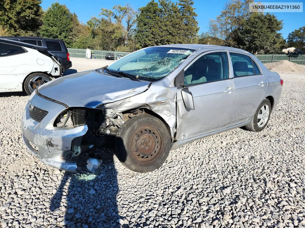 TOYOTA COROLLA 2010, VIN 1NXBU4EE8AZ191360