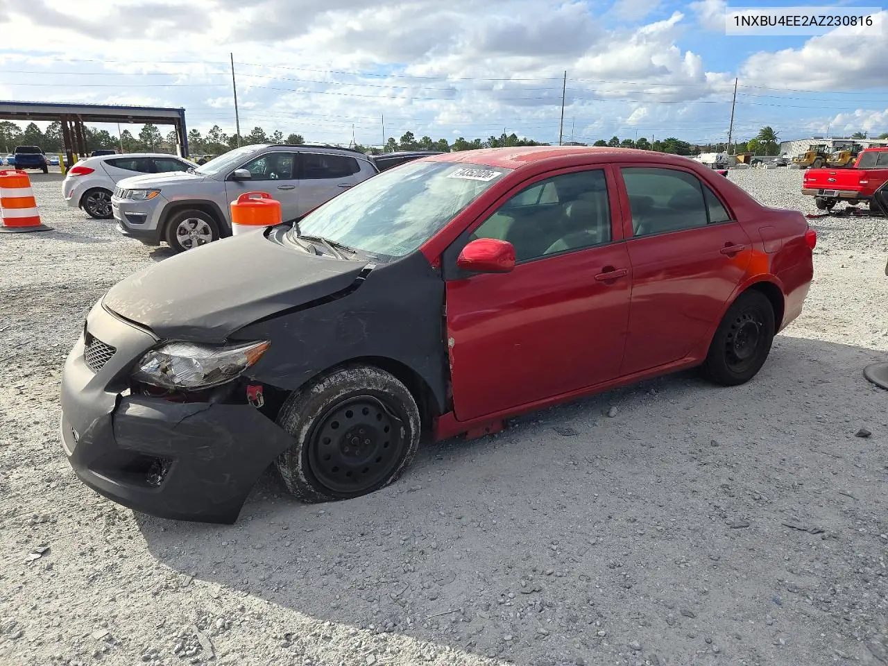 TOYOTA COROLLA 2010, VIN 1NXBU4EE2AZ230816