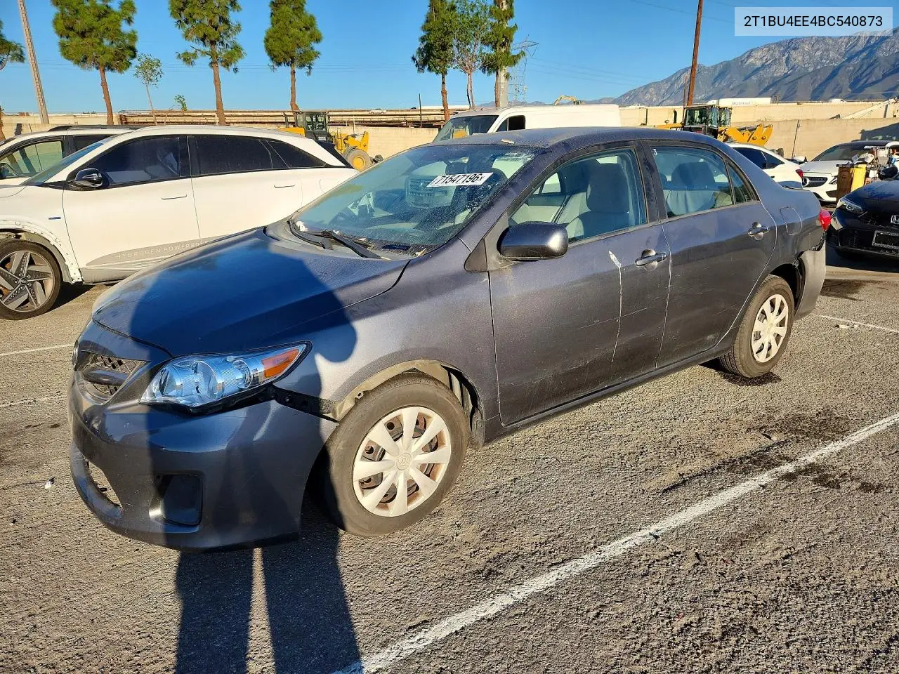 TOYOTA COROLLA 2011, VIN 2T1BU4EE4BC540873