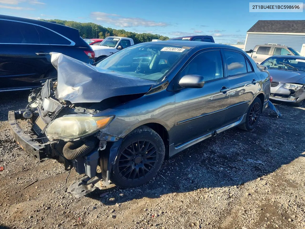 TOYOTA COROLLA 2011, VIN 2T1BU4EE1BC598696