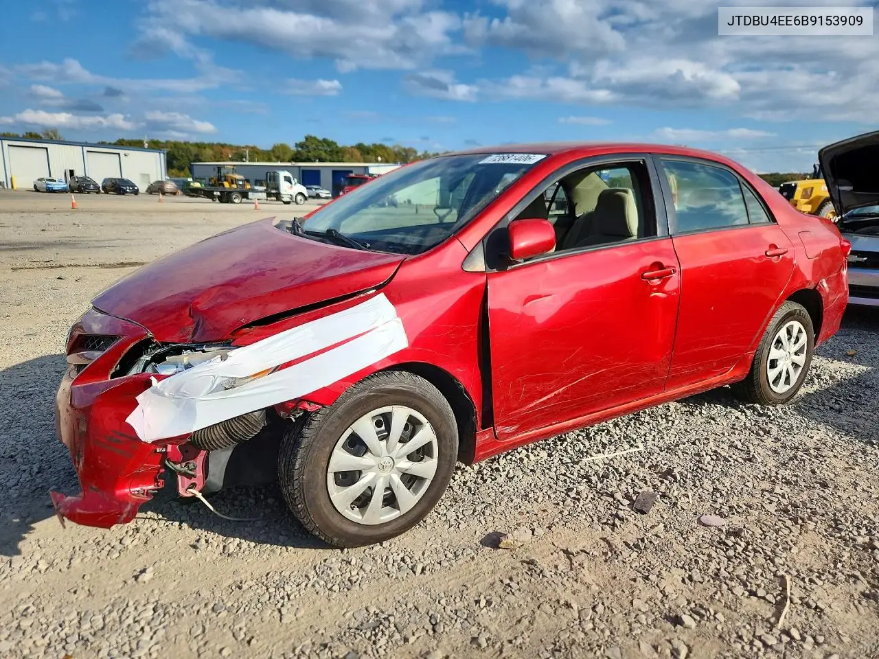 TOYOTA COROLLA 2011, VIN JTDBU4EE6B9153909