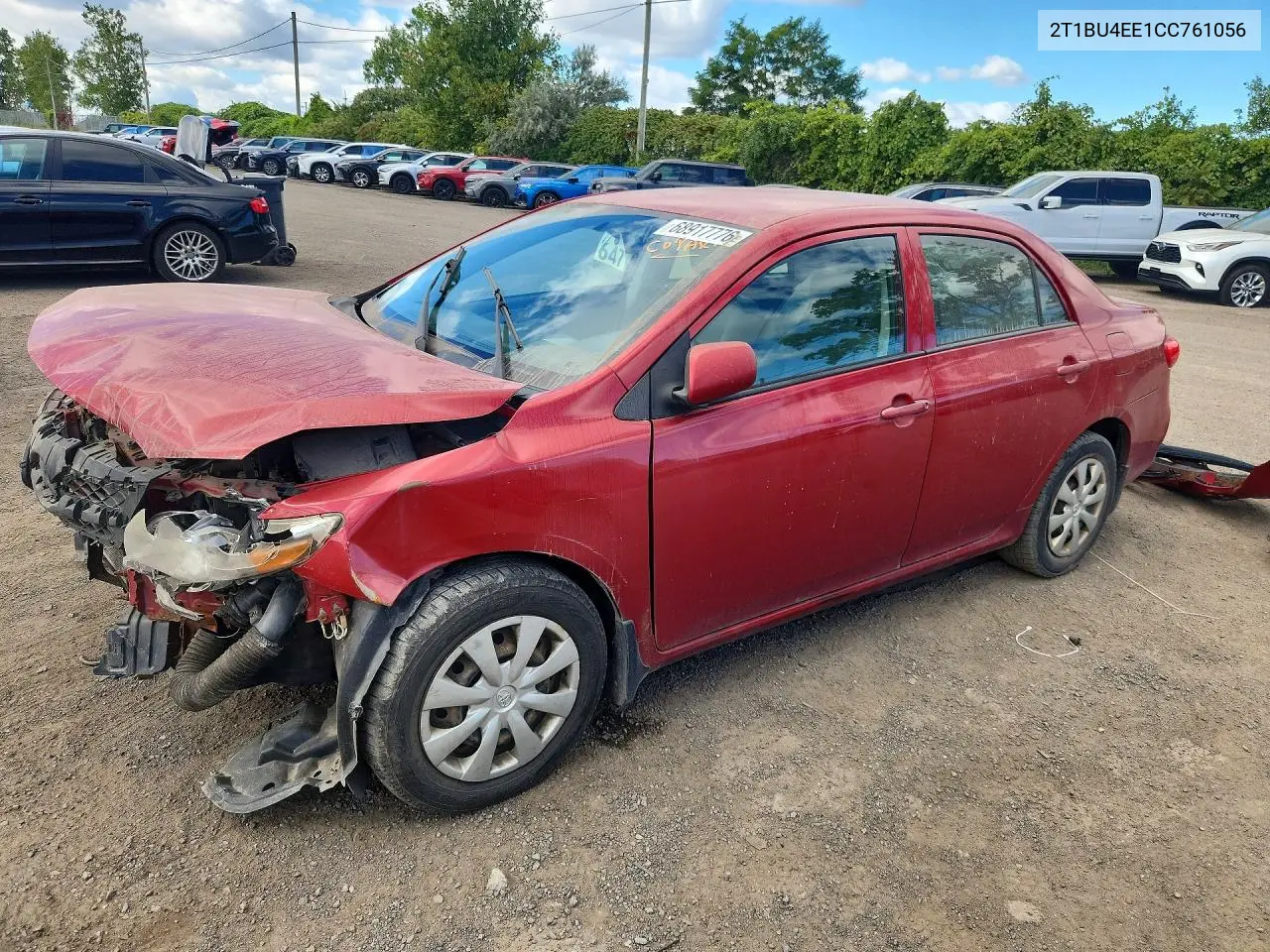 TOYOTA COROLLA 2012, VIN 2T1BU4EE1CC761056