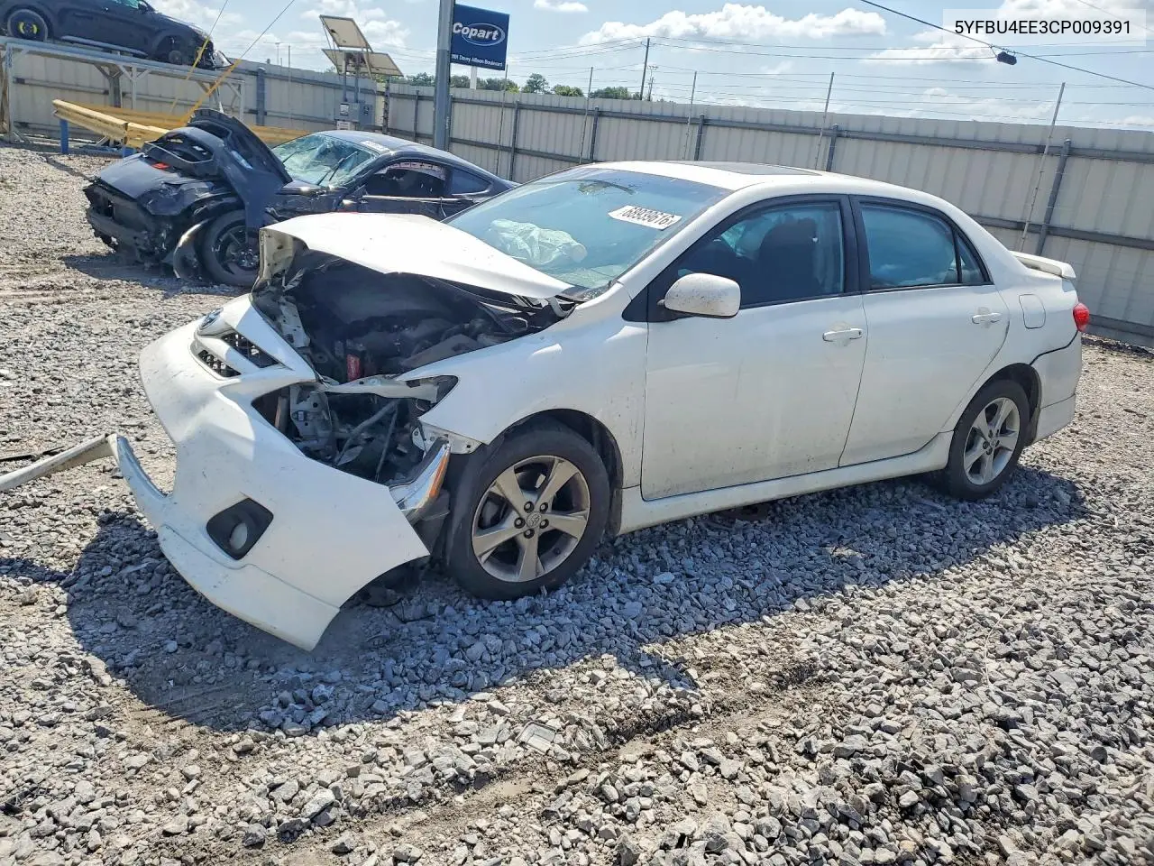 TOYOTA COROLLA 2012, VIN 5YFBU4EE3CP009391