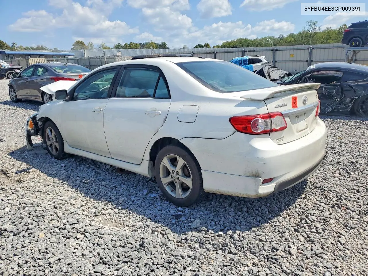 2012 TOYOTA COROLLA VIN 5YFBU4EE3CP009391 — фото 2