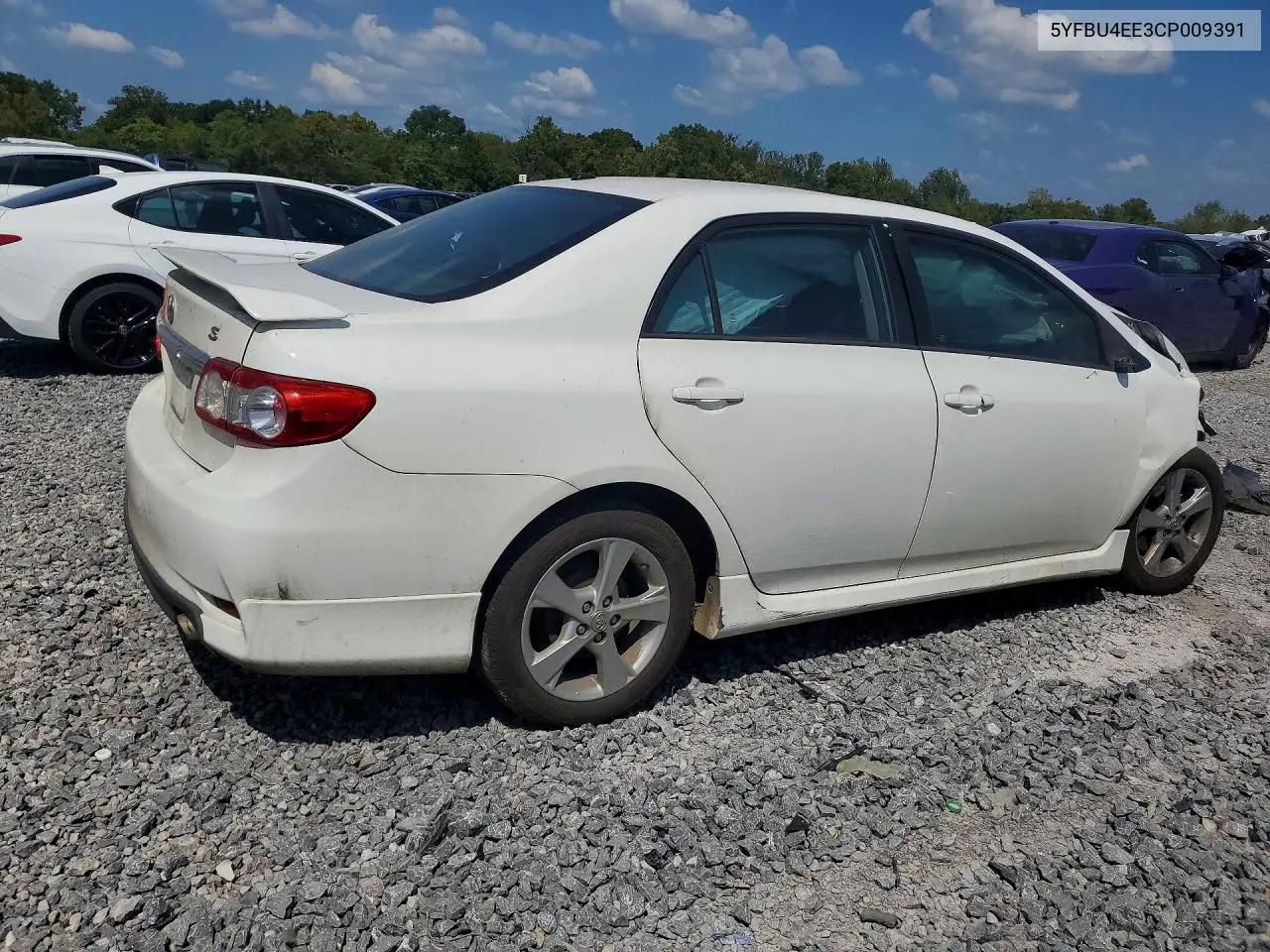 2012 TOYOTA COROLLA VIN 5YFBU4EE3CP009391 — фото 3