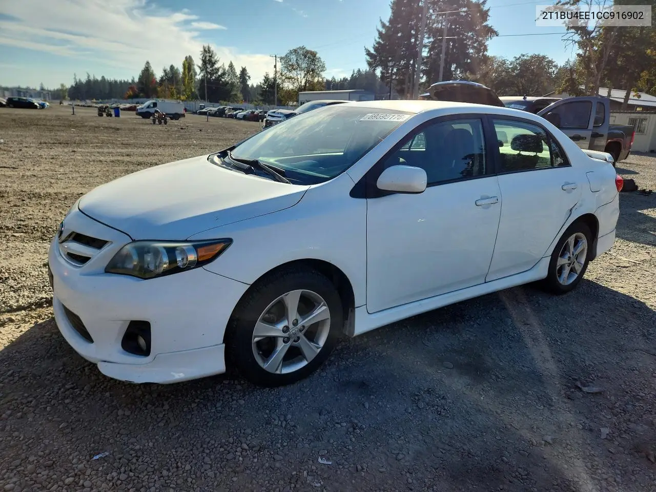 TOYOTA COROLLA 2012, VIN 2T1BU4EE1CC916902