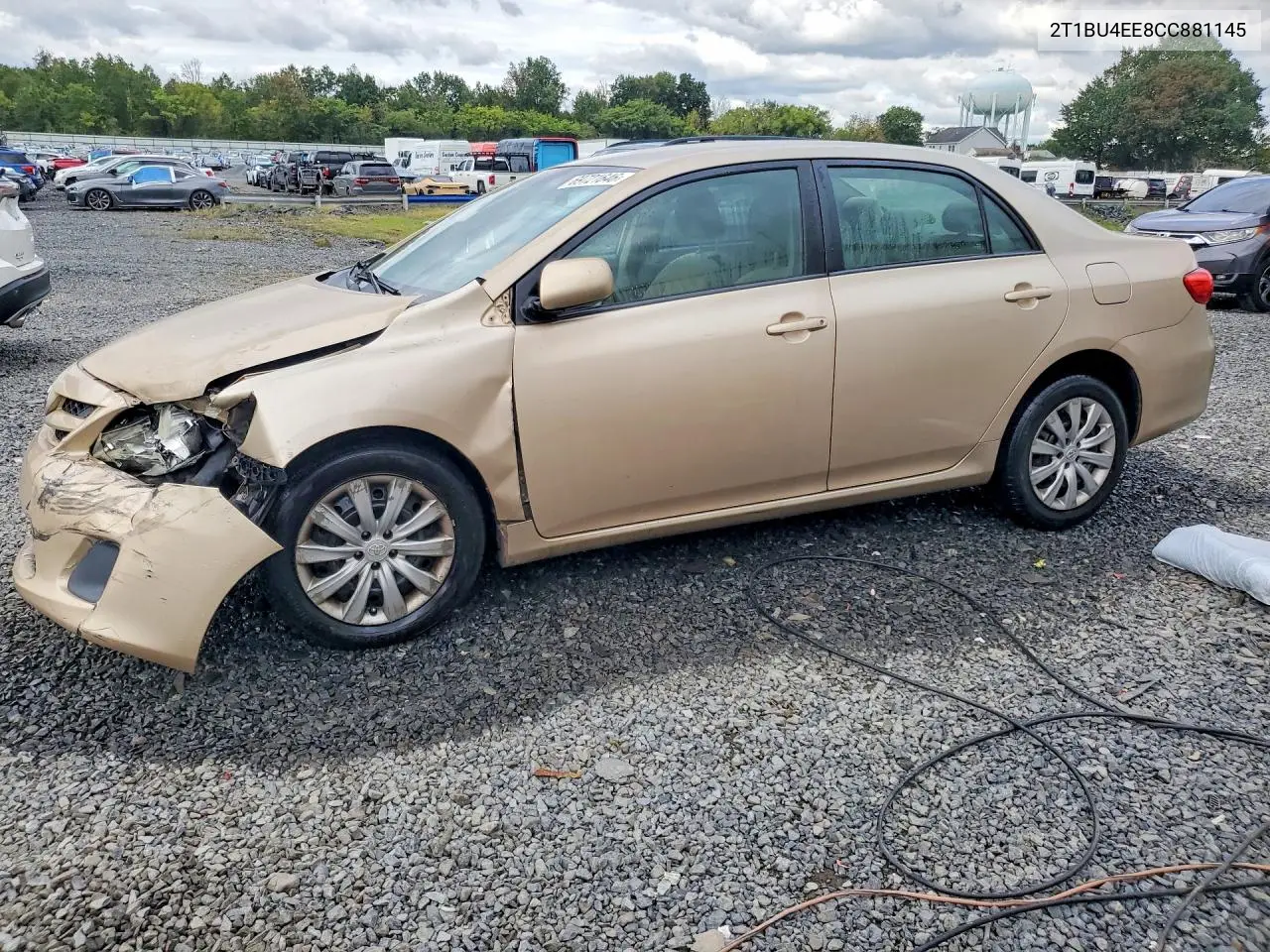 TOYOTA COROLLA 2012, VIN 2T1BU4EE8CC881145