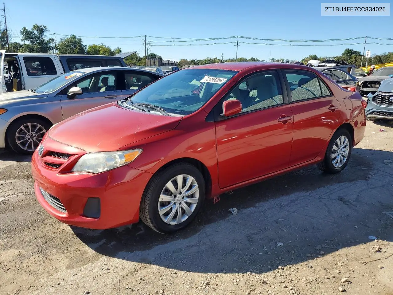 TOYOTA COROLLA 2012, VIN 2T1BU4EE7CC834026