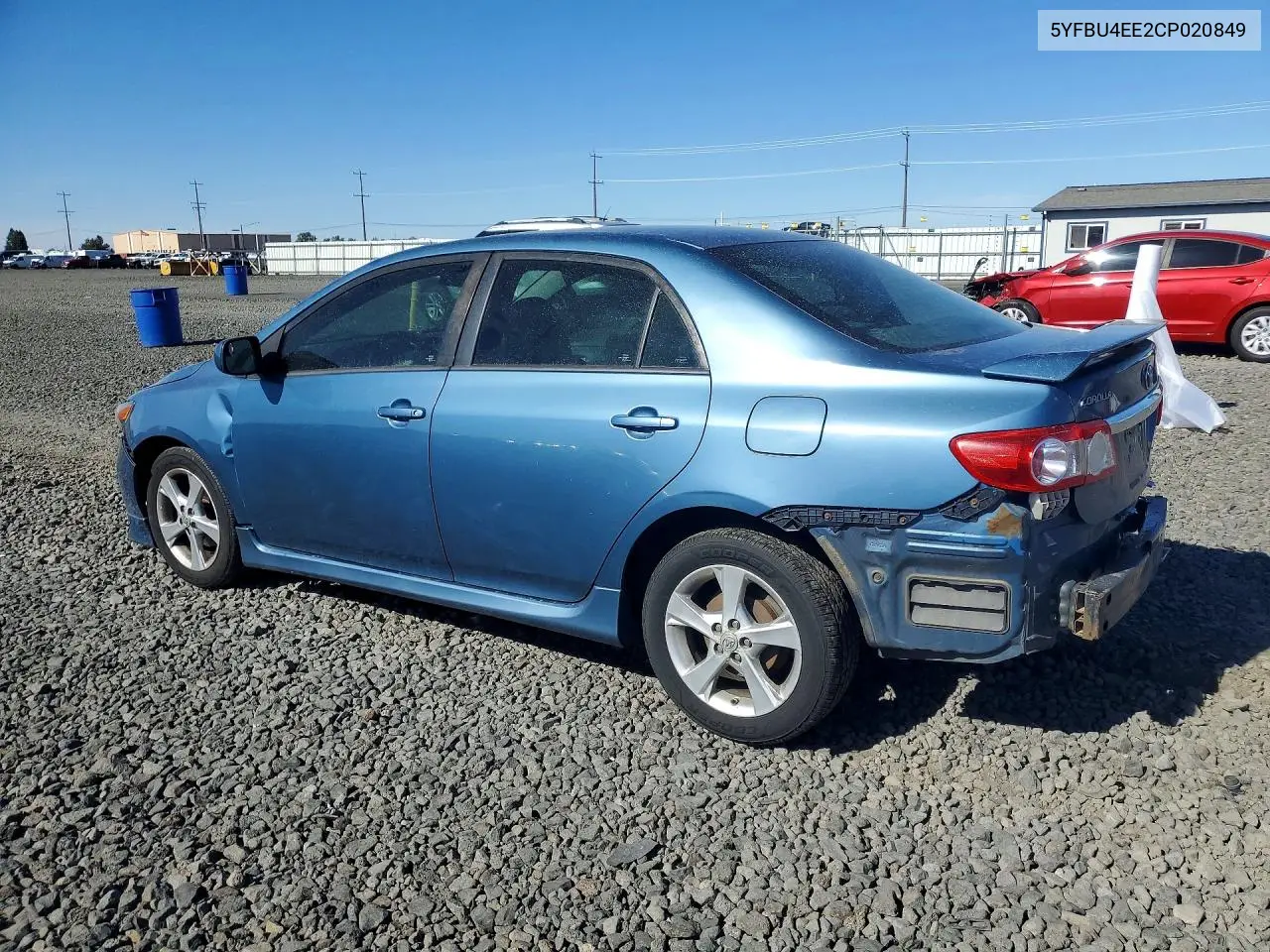 2012 TOYOTA COROLLA VIN 5YFBU4EE2CP020849 — фото 2