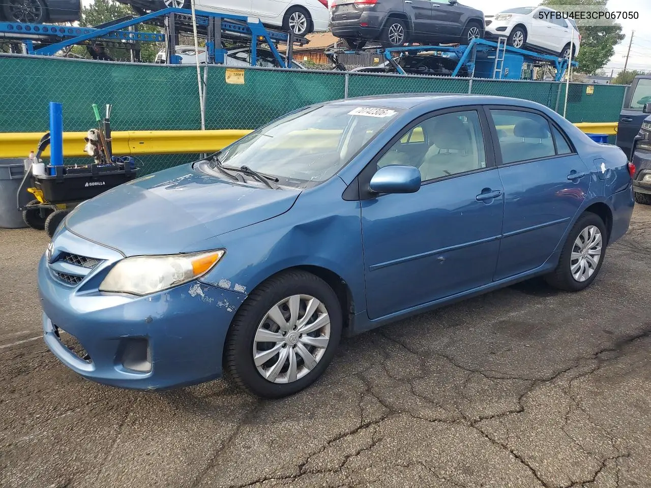 TOYOTA COROLLA 2012, VIN 5YFBU4EE3CP067050