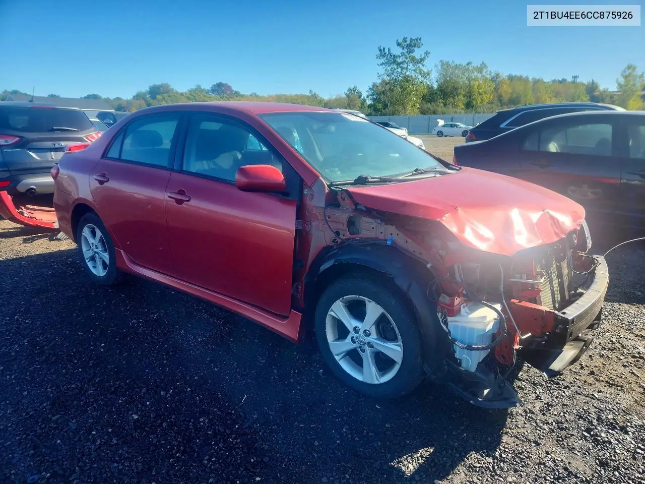 2012 TOYOTA COROLLA VIN 2T1BU4EE6CC875926 — фото 4