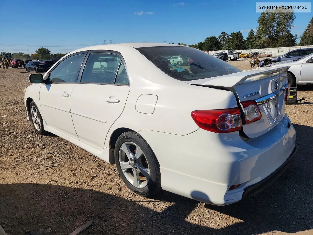 2012 TOYOTA COROLLA VIN 5YFBU4EEXCP073430 — фото 2