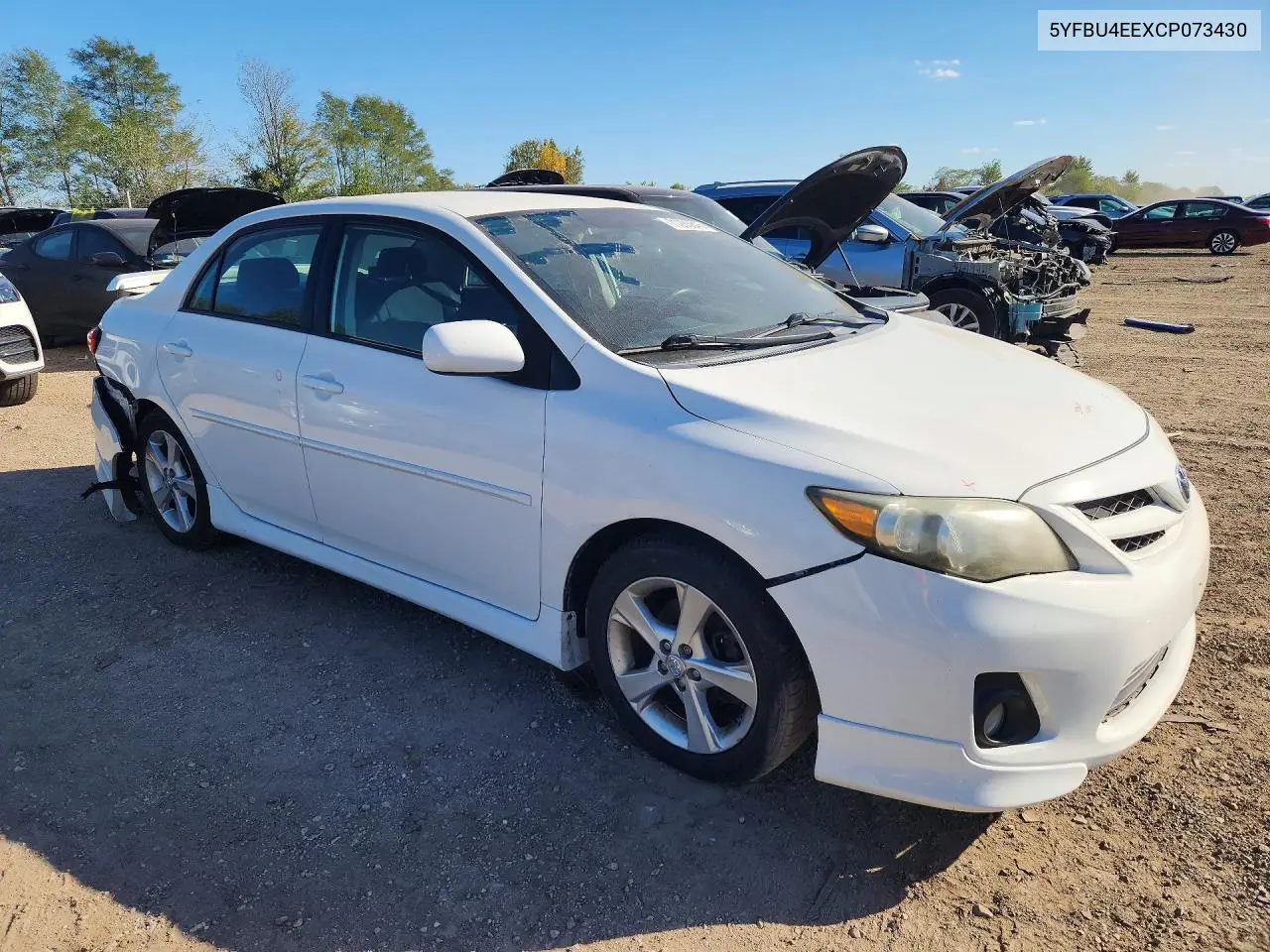 2012 TOYOTA COROLLA VIN 5YFBU4EEXCP073430 — фото 4