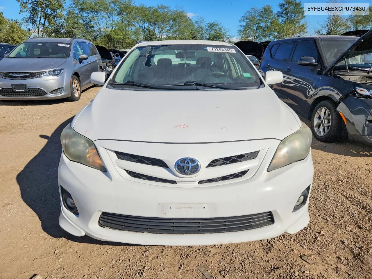 2012 TOYOTA COROLLA VIN 5YFBU4EEXCP073430 — фото 5