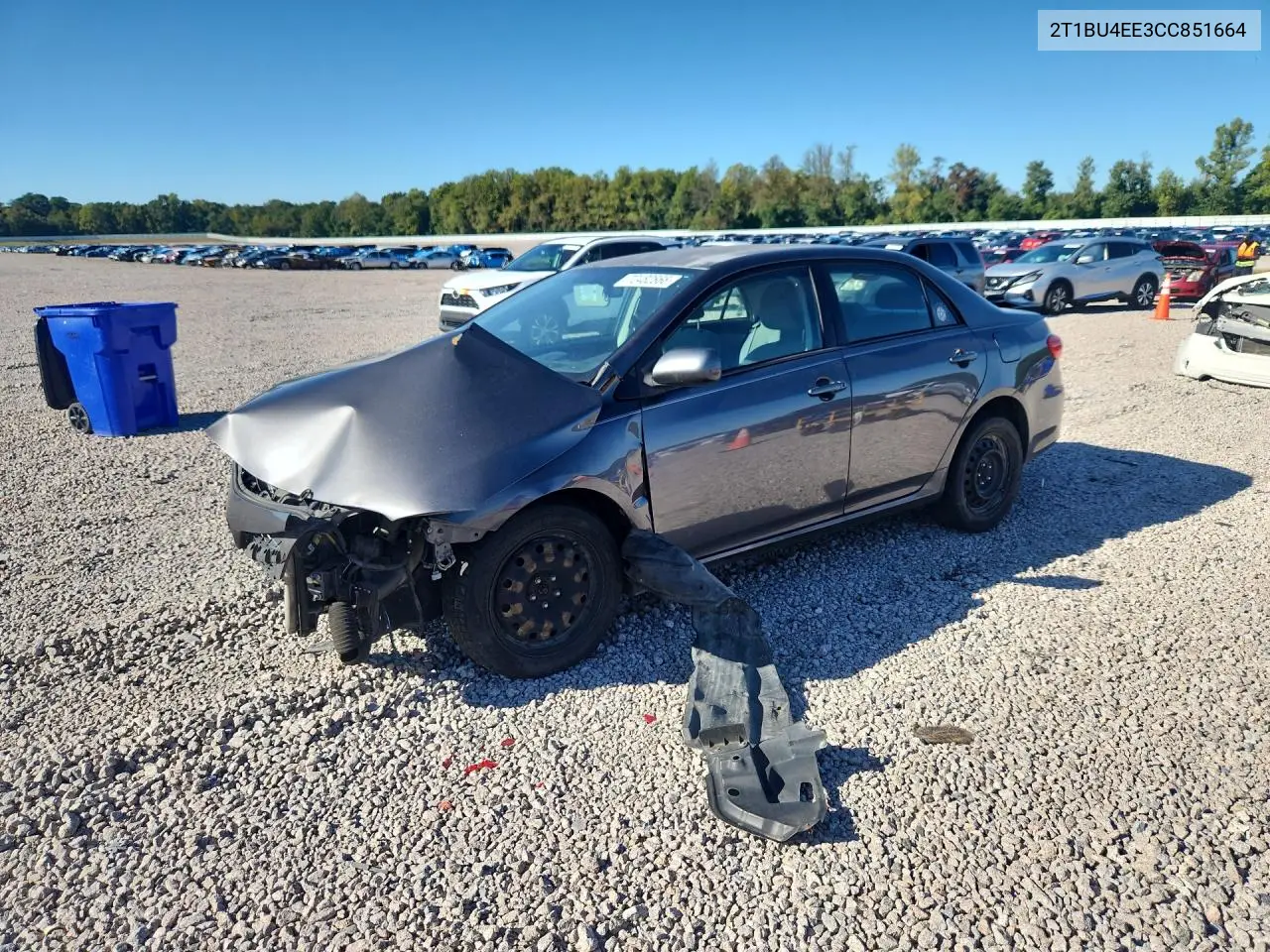 TOYOTA COROLLA 2012, VIN 2T1BU4EE3CC851664