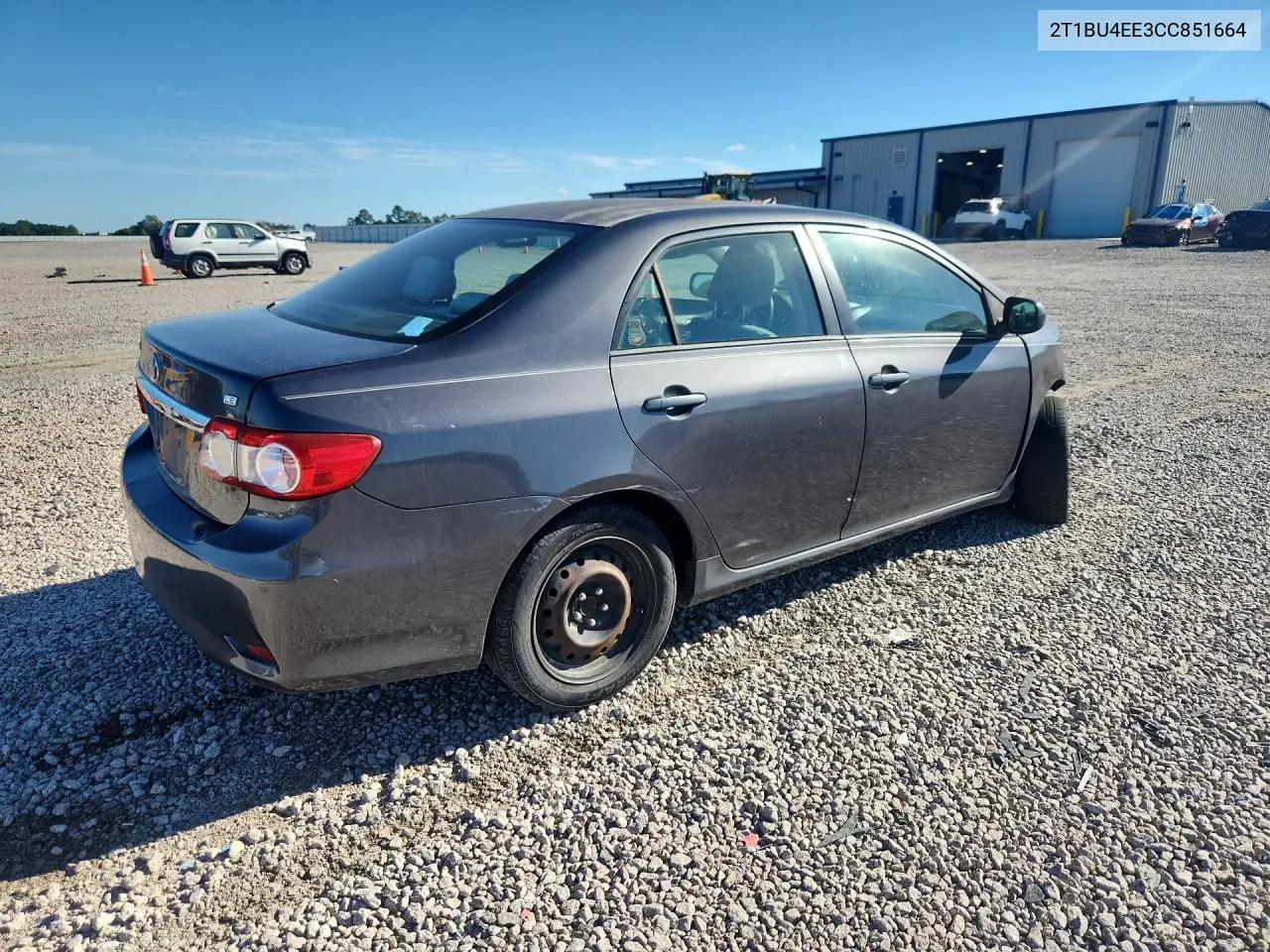2012 TOYOTA COROLLA VIN 2T1BU4EE3CC851664 — фото 3