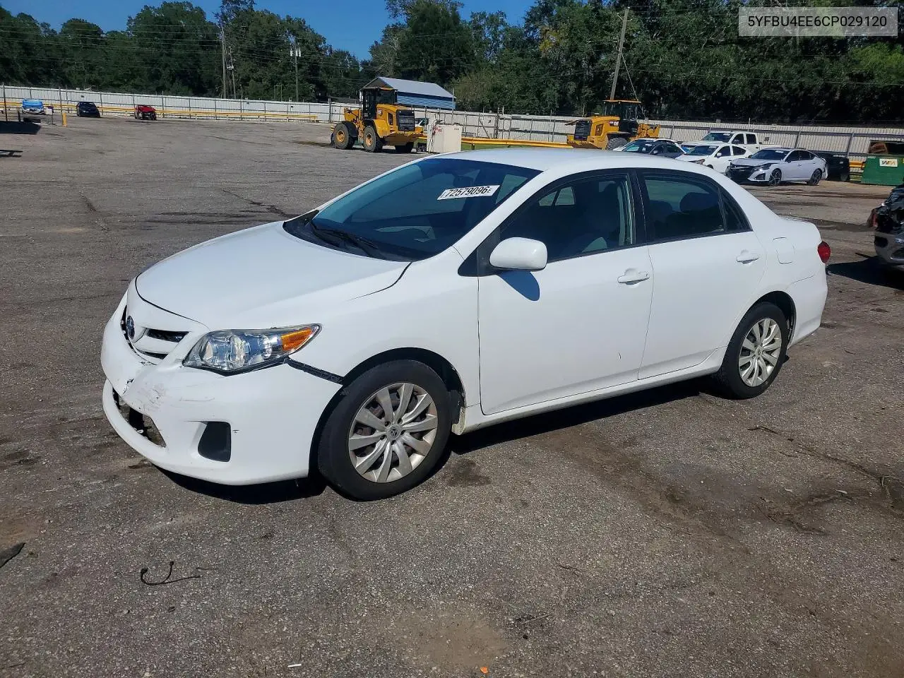 TOYOTA COROLLA 2012, VIN 5YFBU4EE6CP029120