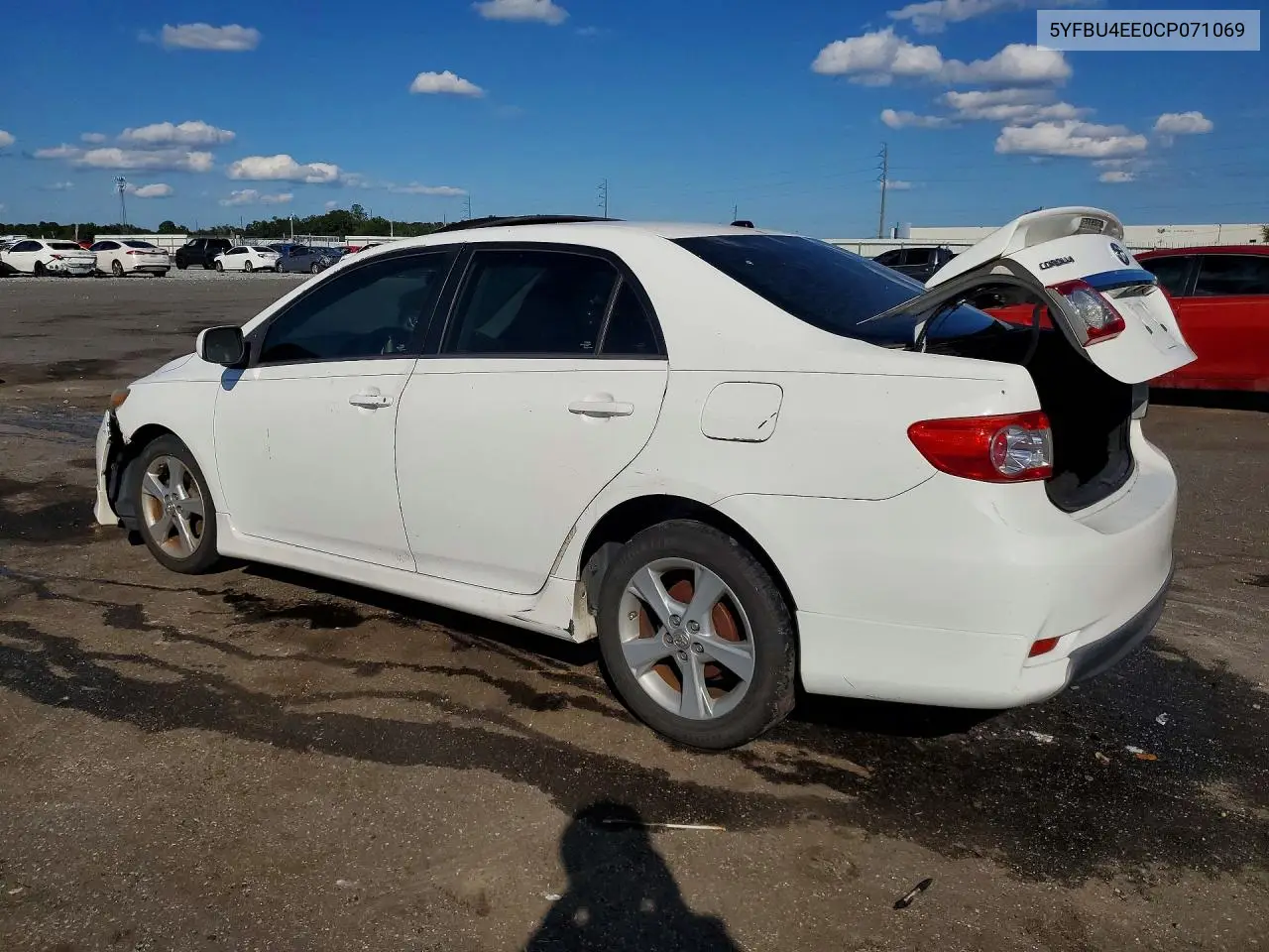 2012 TOYOTA COROLLA VIN 5YFBU4EE0CP071069 — фото 2