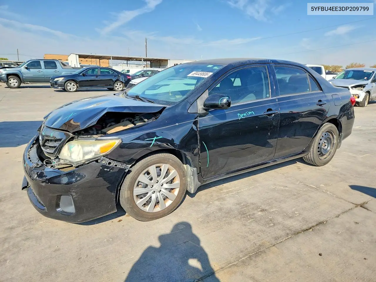 TOYOTA COROLLA 2013, VIN 5YFBU4EE3DP209799