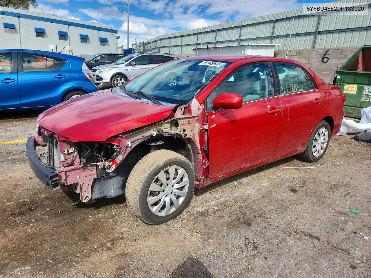 TOYOTA COROLLA 2013, VIN 5YFBU4EE2DP183020