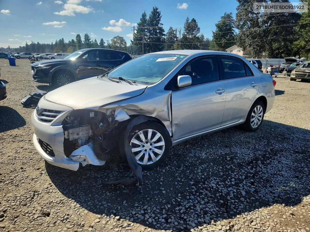 TOYOTA COROLLA 2013, VIN 2T1BU4EE8DC921922