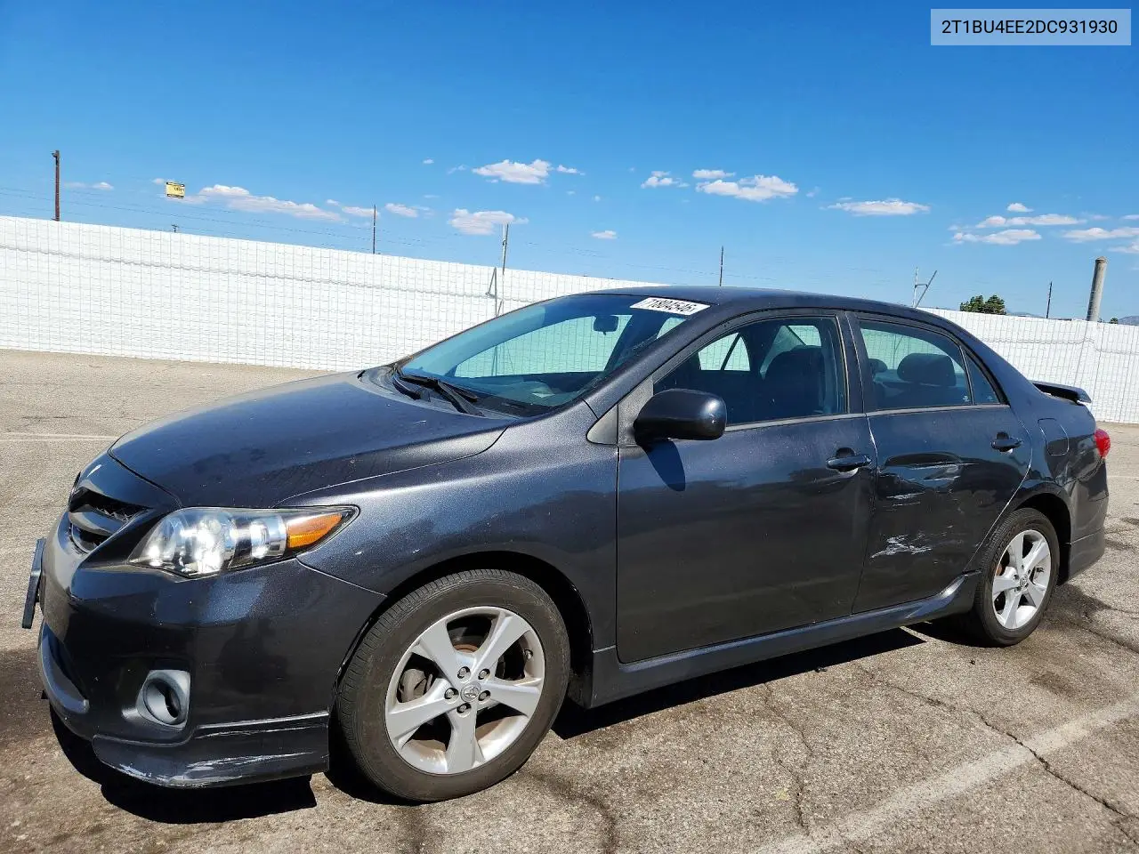 TOYOTA COROLLA 2013, VIN 2T1BU4EE2DC931930